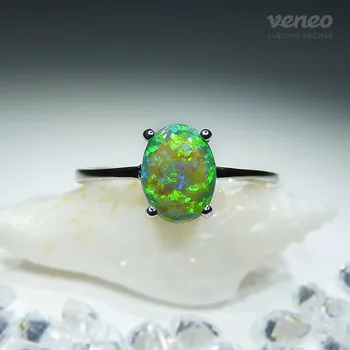 Prsten Ariana 8 - prsten se zeleným opálem, Materiál: Růžové zlato, ryzost 585/1000