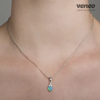 Přívěsek Mira - přívěsek s thajským opálem a čirými zirkony, Materiál: Růžové zlato, ryzost 585/1000