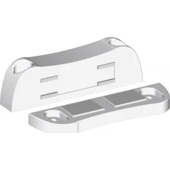 Nábytkové kování Nábytkový magnet masivní, s protikusem, plast+pohybl.kov.destička, plast bílý | Železářství Nábytkové kování,nábytkové panty Nábytkové panty Příslušenství nábytkové panty