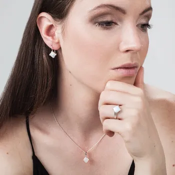 Souprava šperků Xena 8 - sada šperků s australskými opály, Materiál: Růžové zlato, ryzost 585/1000