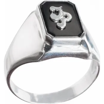 Prsten Athos - pánský prsten s onyxem a monogramem na přání, Materiál: Růžové zlato, ryzost 585/1000