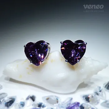 Náušnice Odeta - ametystové náušnice, Materiál: Růžové zlato, ryzost 585/1000