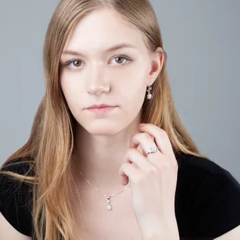 Souprava šperků Artemis 8 - sada šperků s australskými opály a čirými zirkony, Materiál: Růžové zlato, ryzost 585/1000