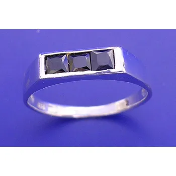 Prsten Tia - prsten s černými zirkony , Materiál: Růžové zlato, ryzost 585/1000