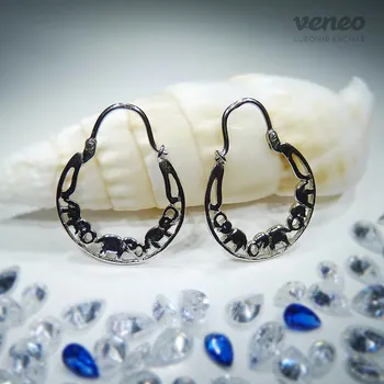 Náušnice Sloni - Náušnice N044, Materiál: Bílé zlato, ryzost 585/1000