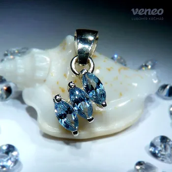 Přívěsek Luana - přívěsek s akvamaríny , Materiál: Stříbro, ryzost 925/1000