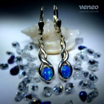 Náušnice Heméra - náušnice s thajskými opály, Materiál: Bílé zlato, ryzost 585/1000