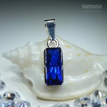 Přívěsek Devana - přívěsek se safírem, Materiál: Bílé zlato, ryzost 585/1000