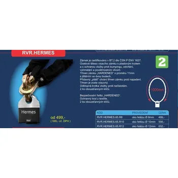 Zámek na kolo Lankový zámek RVR.Hermes | Moto a cyklo Zámky na kolo