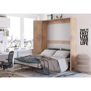 Postel w Postel sklápěcí ve skříni 160 cm 175 x 216 cm