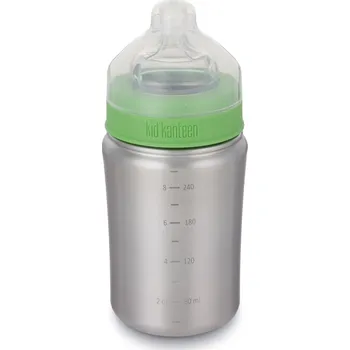 Kojenecká láhev Recenze Klean Kanteen Baby Bottle w/Medium Flow Nipple 266 ml Brushed Stainless