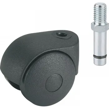 Nábytkové kování Dvojité kolečko 40 mm M8x15, plast černý | Železářství Nábytkové kování,nábytkové panty Kolečka