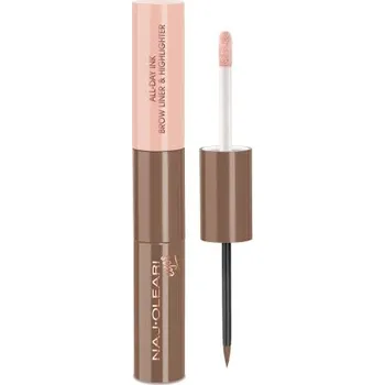 Tužka na obočí Naj-Oleari All-day Ink Brow Liner & Highlighter dlouhotrvající barva a rozjasňovač na obočí - 01 blondes 2,8 ml + 3,1 ml
