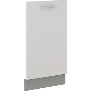 Kuchyňská skříňka Dvířka na myčku BIANKA bílý lesk-šedá ZM 713 x 446