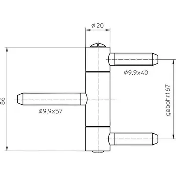 pant Zavrtávací závěs 3-dílný BAKA C1-20 WF s pojistkou, 20 mm, nerez | Dveře a&nbsp;dveřní příslušenství Dveřní panty, Dveřní závěsy Panty na dveře SFS