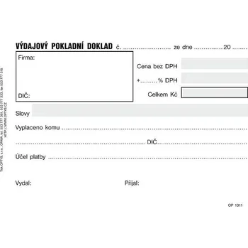 Výdajový pokladní doklad, Optys