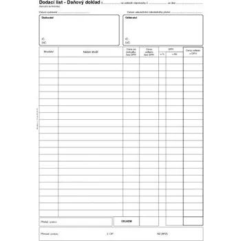 Tiskopis Dodací listy A4, s DPH, samopropisovací, PT150, Baloušek