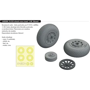 Plastikový model Eduard 1/48 P-51D wheels cross tread (EDUARD)