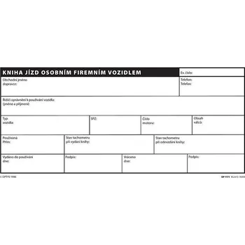 Tiskopis Kniha jízd 1-3 A4, firemní, Optys