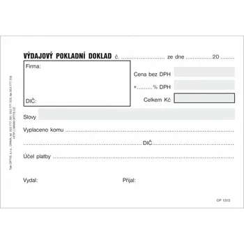 Tiskopis Výdajový pokladní doklad, samopropisující, Optys