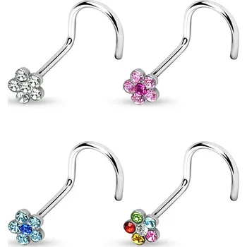 Piercing Piercingate Piercing do nosu PNO00101 - Barva/Motiv: Čirá, Průměr tyčky: 0,8 mm