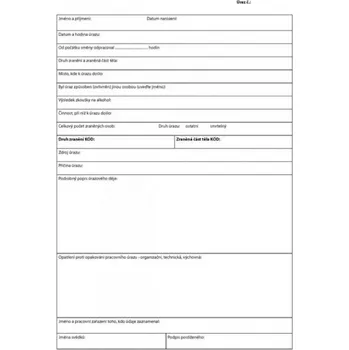 Tiskopis Kniha úrazů A4, Optys