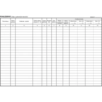 Tiskopis Kniha pohledávek A4, ET350, Baloušek