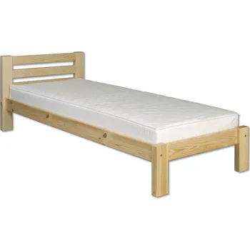 Postel Drewmax LK105 100x200 cm - Dřevěná postel masiv jednolůžko (Kvalitní borovicová postel)