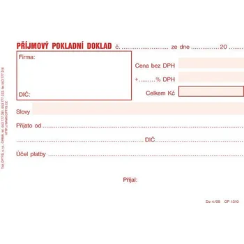 Příjmový pokladní doklad, Optys