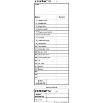 Tiskopis Kadeřnický blok, PT065, Baloušek