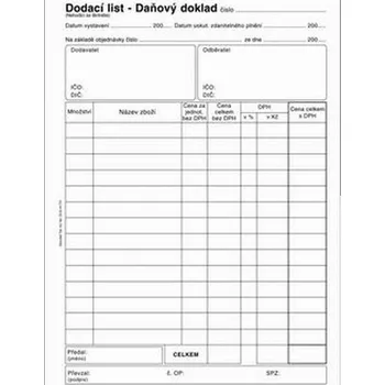 Tiskopis Dodací listy A5, s DPH, samopropisovací, PT140, Baloušek