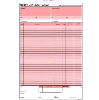 Dodací listy A4, s DPH, samopropisovací, RVM