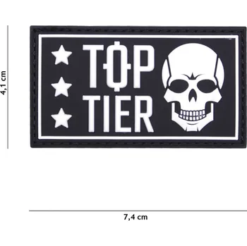 Nášivka Gumová nášivka 101 Inc nápis Top Tier - černá