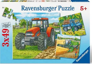 Puzzle Ravensburger Puzzle Zemědělské stroje 3 x 49 dílků