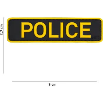 Nášivka Gumová nášivka 101 Inc nápis Police - žlutá