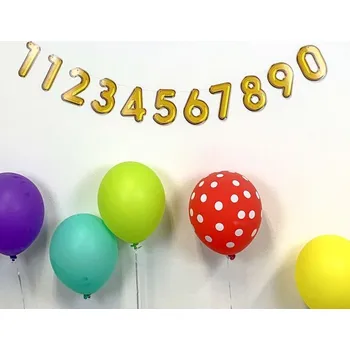 Girlanda papírová zlatá 14 x 150 cm - narozeninové číslice