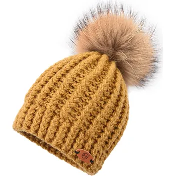 Čepice PÍSKOVÝ KULICH natural bambule HICHIC