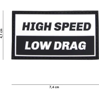 Nášivka Gumová nášivka 101 Inc nápis Hight Speed Low Drag - černá