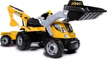 Dětské šlapadlo Smoby Šlapací traktor Builder Max s bagrem a vozíkem