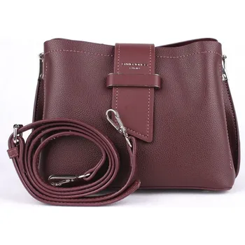 Tříoddílová malá tmavěčervená crossbody kabelka David Jones 6118-1