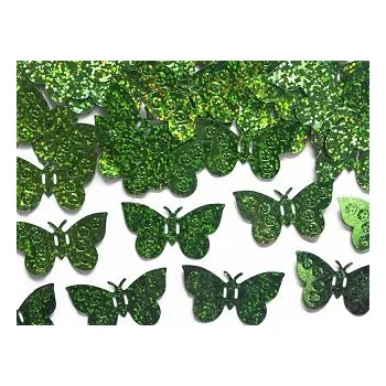 Konfeta Holografické konfety, motýl zelený