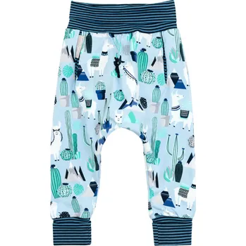 Kojenecké oblečení tepláčky s nízkým sedem "lama modrá"