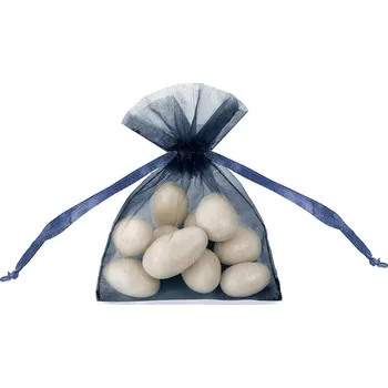 Svatební dekorace Pytlíček, organza, tmavě modrá, 10 cm (zn. PartyDeco)