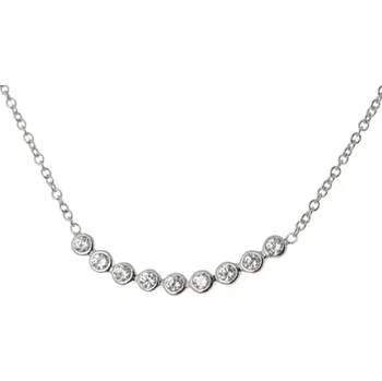 Náhrdelník Stříbrný náhrdelník s čirými zikorny STNAH063F