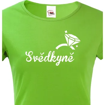 Dámské tričko Dámské tričko na rozlučku Svědkyně, Barva Zelená, Velikost XS, Canvas Dámské tričko s krátkým rukávem Bezvatriko.cz 1