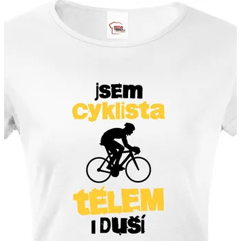 Dámské tričko Dámské tričko Cyklista tělem i duší, Barva Bílá, Velikost L, Canvas Dámské tričko s krátkým rukávem Bezvatriko.cz 1