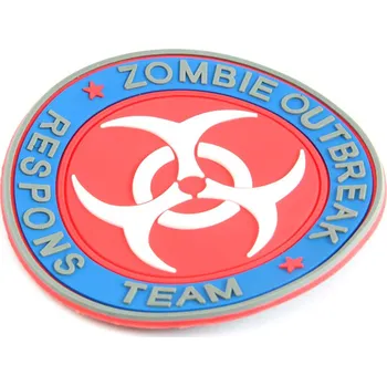 Nášivka EmersonGear PVC 3D nášivka "zombie outbreak" - červeno/bílá