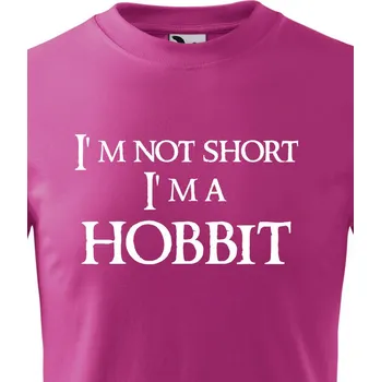 Chlapecké tričko Dětské tričko "I am not short I am Hobbit", Barva Purpurová, Velikost 158 cm/12 roků, Canvas Dětské tričko Bezvatriko.cz 1