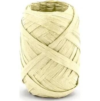 Stuha Balící stuha papírová, krémová - v klubíčku, délka 10m (zn. PartyDeco)