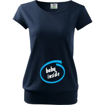 Těhotenské tričko Baby Inside, Barva Modrá, Velikost 2XL, Canvas Těhotenské tričko Bezvatriko.cz 1